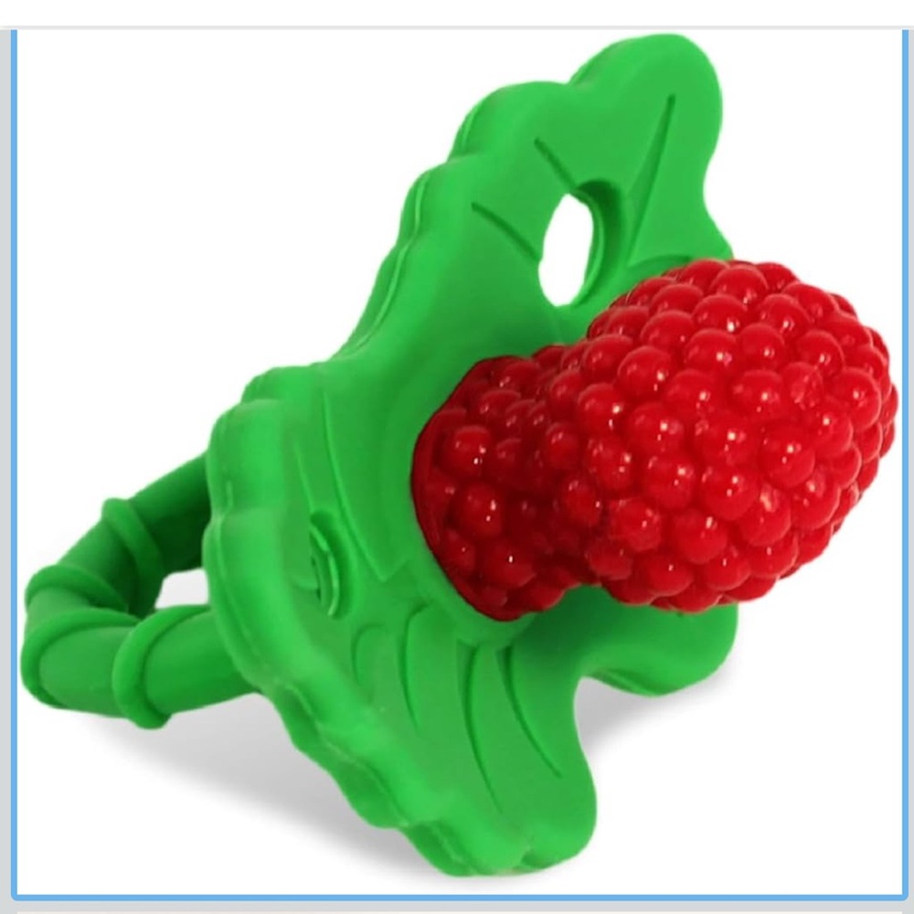 RaZbaby Silicone Teether Pacifier, Food-Grade, BPA-Free, Raspberry Style, NWT
